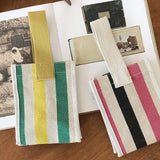 Women Plaid Lunch Bag Tote Canvas Shopping Mummy Picnic Tote Children Kid Food