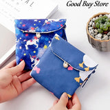 Women Sanitary Napkin Tampon Storage Bag Makeup Purse Cartoon Wallet