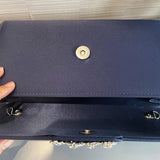 Satin Evening Bag Flap Clutch Detachable Chain Handbag for Wedding Prom
