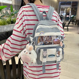 Women School Backpack Nylon Bagpack Anti Theft Rucksack