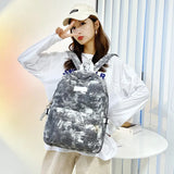 Canvas Women Backpack Tie Dye Shoulder Bag Bookbags Teen Girls Rucksack