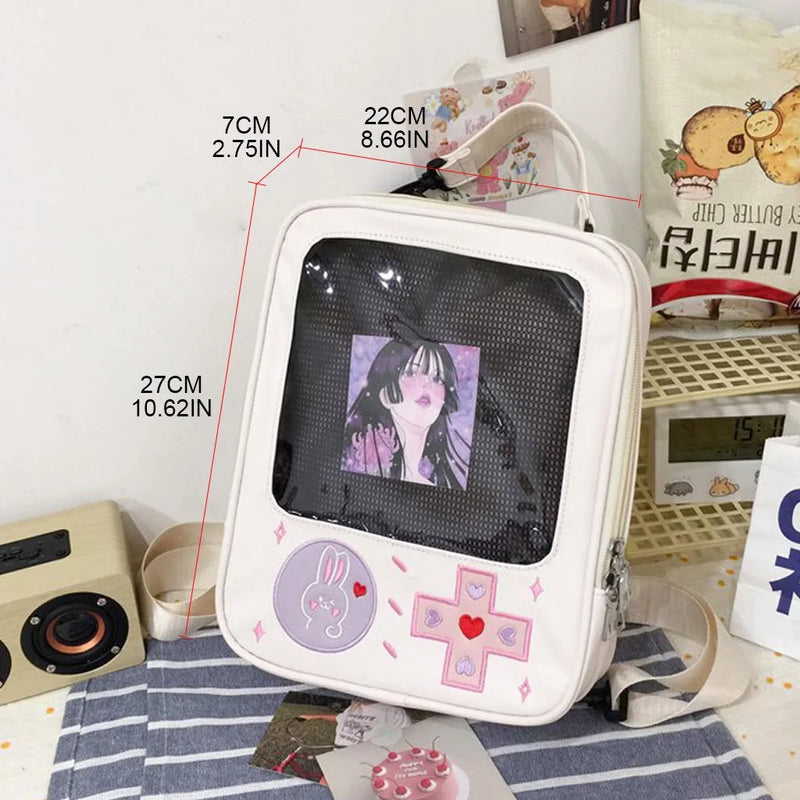 Convertible Women School Backpack Game Console Ladies Daypack