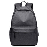 Canvas School Backpack USB Charging Large Capacity Travel Backpack