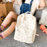 Women School Bag Flower Denim Handbags Daypack for Daughter Birthday