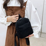 Women Corduroy Backpack Autumn Winter Small Rucksack