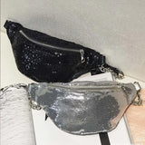 Sequin Fanny Pack Women Waist Bag Glitter Bum Belt Shoulder Bag