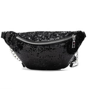 Sparkly Sequin Fanny Pack Waist Bag Glitter Bum Belt Bags