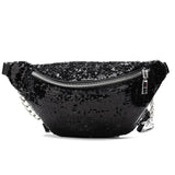 Sequin Fanny Pack Female Waist Bag Chest Pouch Shoulder Bag Glitter Belt Bags