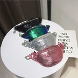 Sequin Fanny Pack Female Waist Bag Chest Pouch Shoulder Bag Glitter Belt Bags