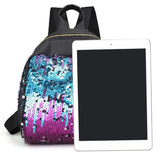 Sequins Backpack for Teenage Girls Mini Travel Bag