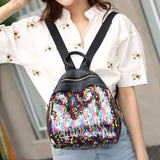 Sequins Backpack for Teenage Girls Mini Travel Bag