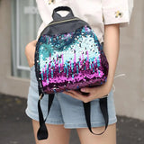 Sequins Backpack for Teenage Girls Mini Travel Bag