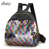 Sequins Backpack for Teenage Girls Mini Travel Bag