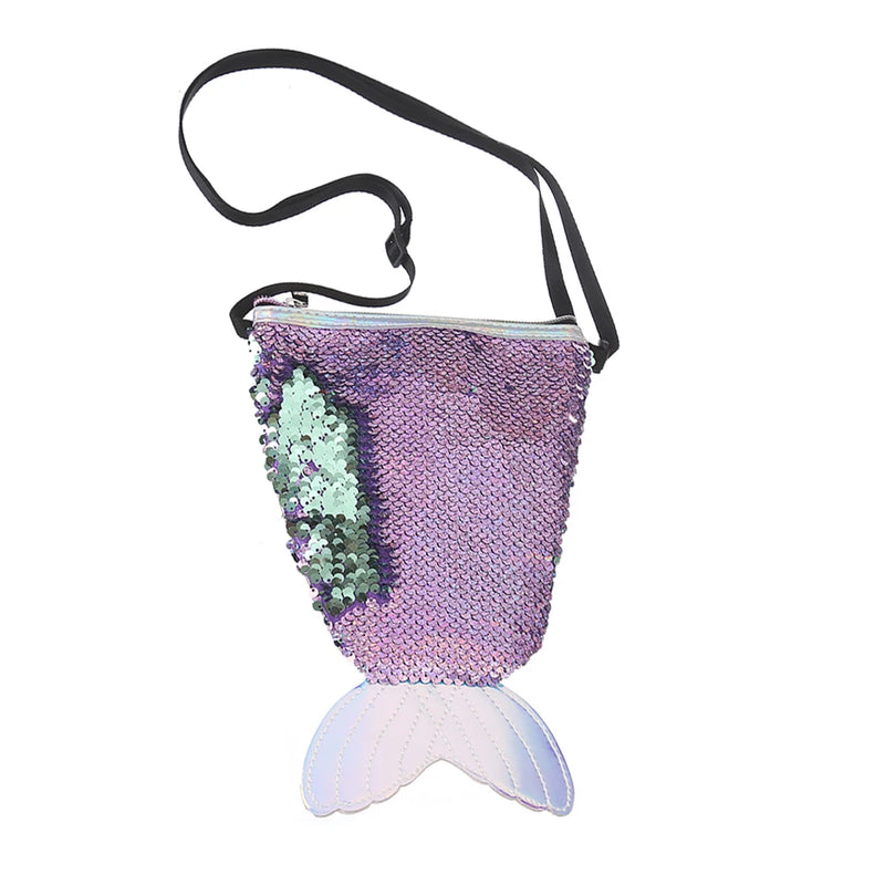 Women Sequins Small Shoulder Bag Crossbody Handbag Girl Cartoon Beach Bags