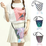 Women Sequins Small Shoulder Bag Crossbody Handbag Girl Cartoon Beach Bags