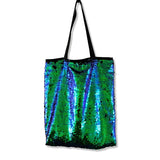 Women Sequins Shoulder Bag Tote Handbag Large Capacity Mermaid Sequins Bag