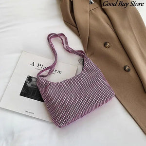 Crystal Shoulder Bag Rhinestones Clutch Wedding Party Handbag Totes