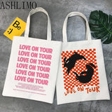 Checkerboard Graphics Canvas Shopper Bag Big Capacity Shoulder Bag