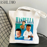 Hasbulla King Harajuku Canvas Shopper Bag Large Shoulder Tote Handbag