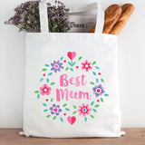 Floral Wreath Name Flower Initial Shopper Bag Tote Lady Handbag