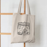 Women Shopper Mason Jar Art Planets Stroke Shopping Canvas Bag