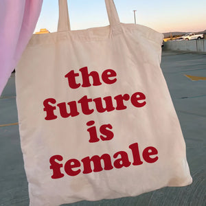 Future Is Female Canvas Shopper Bag Lady Tote Shoulder Bag