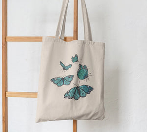 Butterflies Tote Bag Canvas Shopper Lady Handbag