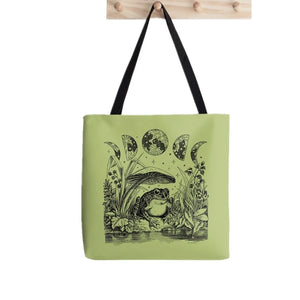 Cottagecore Frog Banjo Vintage Bag Harajuku Shopping Tote