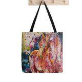 Gray Running Horses Pattern Bag Harajuku Shopping Canvas Shopper Tote Shoulder L