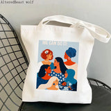 Feminism Girl Power Tote Bag Harajuku Shopping Shoulder Lady Bag