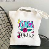 Feminism Girl Power Tote Bag Harajuku Shopping Shoulder Lady Bag