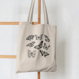 Butterflies and Flowers Printed Shopper Canvas Tote Bag