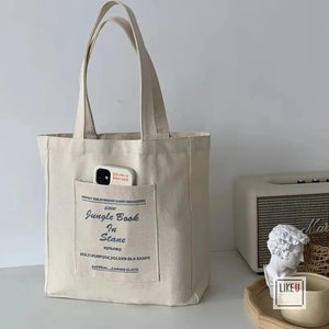 Women Canvas Jungle Book Shoulder Bag Large Capacity Tote Bag