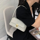 Retro Casual Lady Handbag Stone Pattern Shoulder Bag PU Leather Top Handle Bag