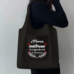 Women Shopping Bag Thank You Mistress Print Shoulder Bag Reusable
