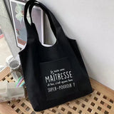 Women Shopping Bag Thank You Mistress Print Shoulder Bag Reusable