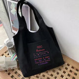 Women Shopping Bag Thank You Mistress Print Shoulder Bag Reusable