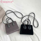 Women Zipper Satchel Bags Solid Flocking PU Leather for Daily Travel
