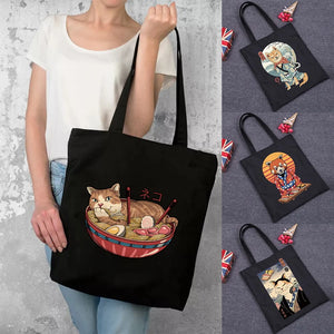 Cat Pattern Series Eco Shopper Shoulder Bag Canvas Tote Bag