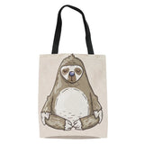 Sloth Print Canvas Shoulder Tote Bag for Women