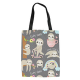 Sloth Print Canvas Shoulder Tote Bag for Women