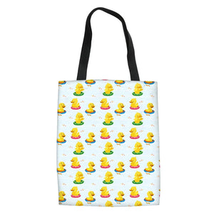 Women Duck Print Canvas Tote Shoulder Bag Travel Storage Pouch