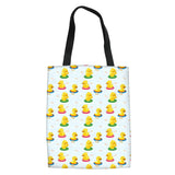 Women Duck Print Canvas Tote Shoulder Bag Travel Storage Pouch