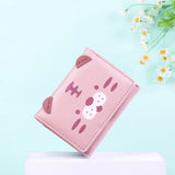 Women Short Thin Tiger and Pig Small Wallet Student Three-fold Coin Purse