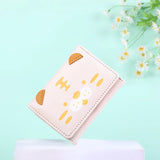 Women Short Thin Tiger and Pig Small Wallet Student Three-fold Coin Purse