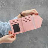 Women Short Wallets Minimalist Wallet Pocket Purse With Buckle Sale-WT