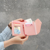 Women Short Wallets Minimalist Wallet Pocket Purse With Buckle Sale-WT