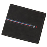 Vintage Print Short Wallets Stripe Bifold Mini Handbag Clutch Bag