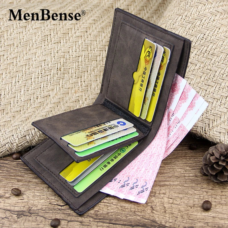 Vintage Print Short Wallets Stripe Bifold Mini Handbag Clutch Bag