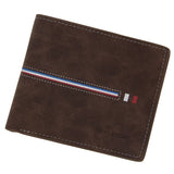 Vintage Print Short Wallets Stripe Bifold Mini Handbag Clutch Bag